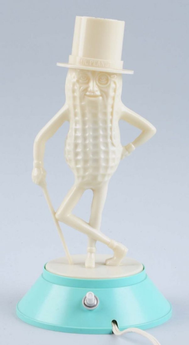 Planter's Mr. Peanut Figural Lamp.: This plastic Mr. Peanut lamp has no wear and only very minor soiling. Condition (Excellent Plus). Size 9 -1/2" T.