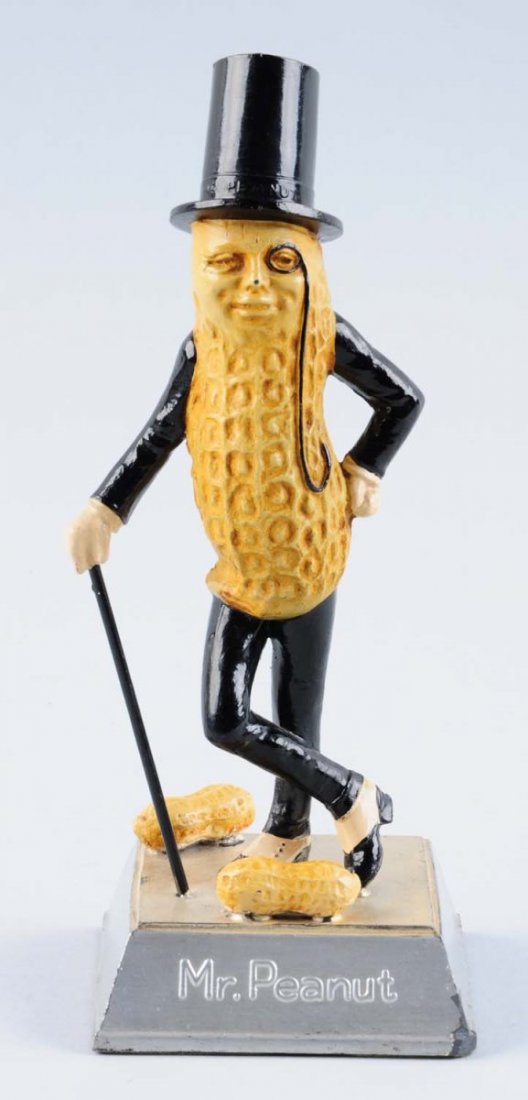 Planter's Mr. Peanut Metal Figure.: This heavy metal Mr. Peanut figure has only the most minor wear. Condition (Excellent). Size 7" T.