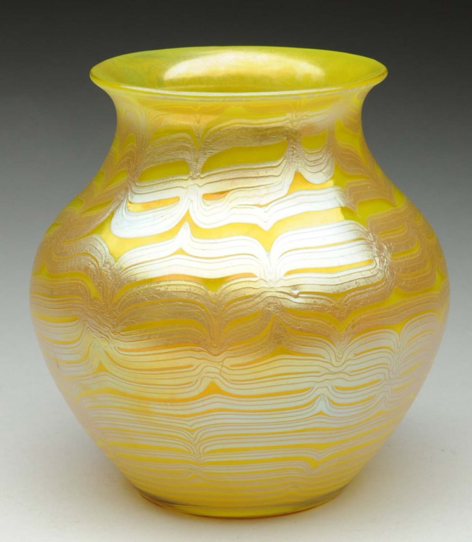 Loetz Glass Phanomen Vase.: Circa 1900. Signed "Loetz Austria". Condition (Excellent). Size 6" T.