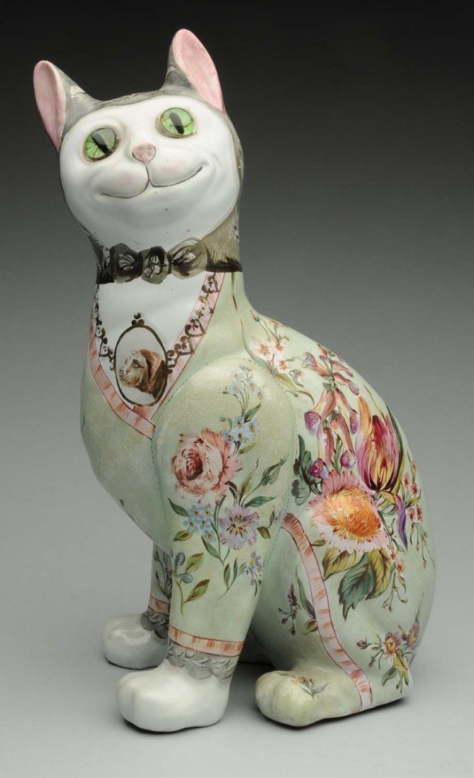 Signed Galle Pottery Cat.: With glass eyes. Signed E. Galle Nancy. No Damages. Condition (Excellent). Size 13" T.