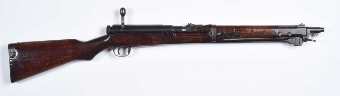 Japanese Type 44 Military Carbine.**: Manufactured at Kokura. Standard features include a 19" barrel, two-piece stock, folding bayonet. Mum is ground. All metal is a smooth blue-brown patina. Has original dust cover. Excellent re-varnishe