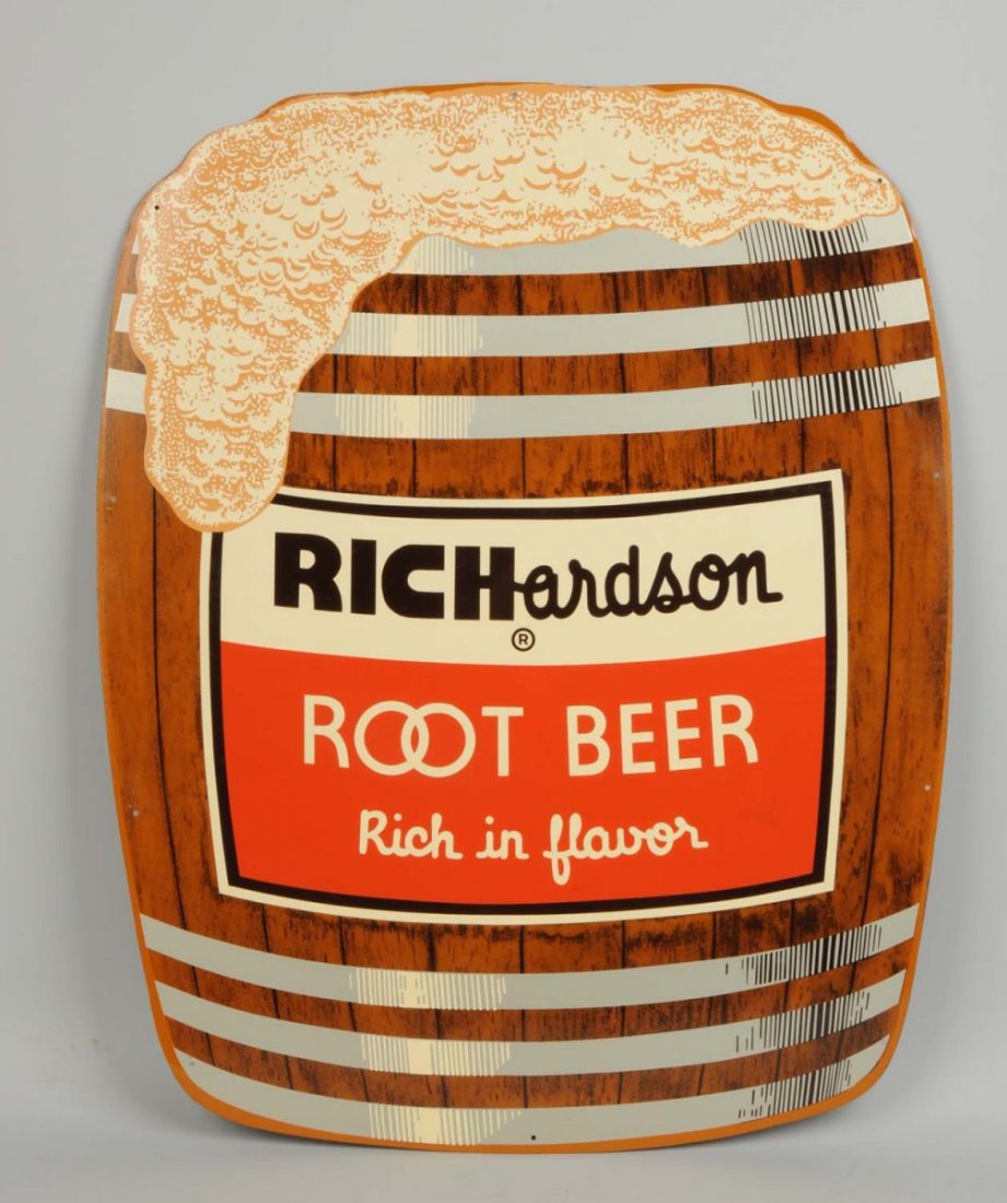 Richardson Root Beer Tin Sign.: This sign has no visible wear or damage. Condition (Near Mint). Size 21" x 26 - 1/4".