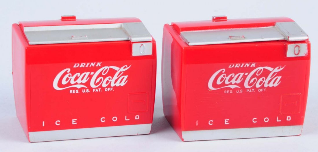 Lot of 2: Coca - Cola Miniature Cool Music Boxes.: One box is clean with no wear or damage. The other has light wear and soiling. Both work well. Condition (Very Good - Excellent). Size Each : 3" L.