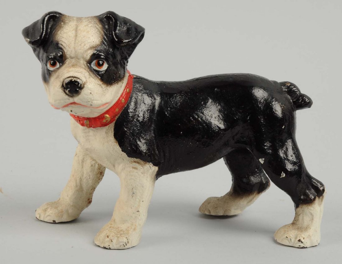 Cast Iron Boston Terrier Dog Doorstop Bookend.: Made by Hubley, catalog #409. Condition (Excellent). Size 6" L.