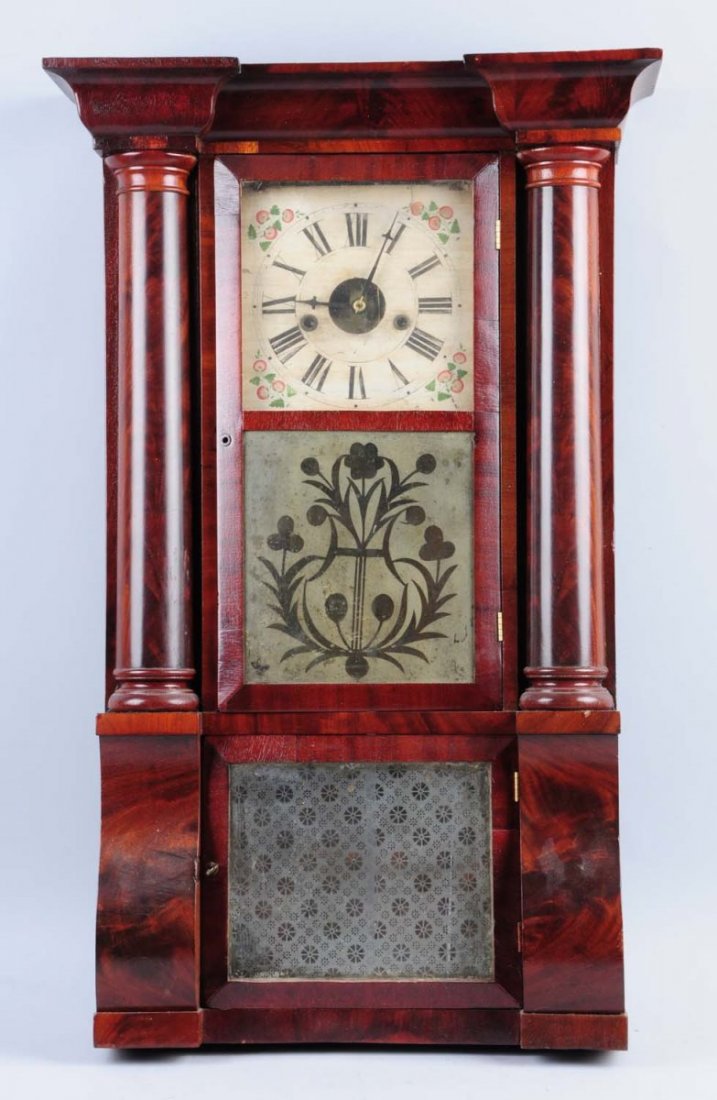 Large Rose Wood Seth Thomas Clock.: Has weights, but no key or pendulum. Time and strike clock. Condition (Excellent). Size 21 1/4" x 34"