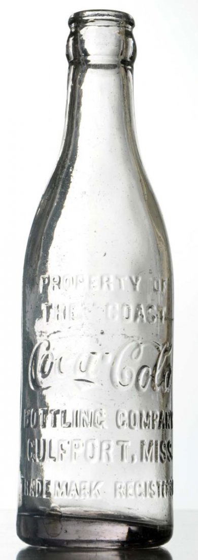 Gulfport, Mississippi Clear Coca-Cola Bottle.: A few small nicks and tiny bruises. Condition (Near Mint). Size 8" T.