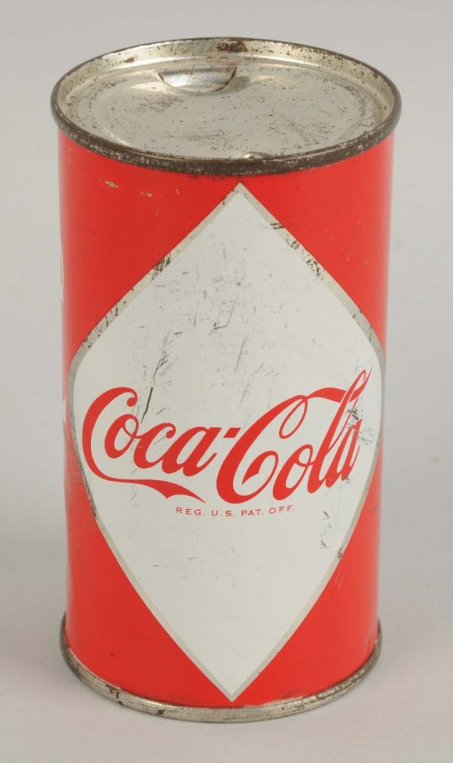 1955 Coca-Cola First Diamond Can.: New Bedford, Massachusetts. Shallow dents with scratches. Condition (Very Good). Size 4 - 1/2" T.