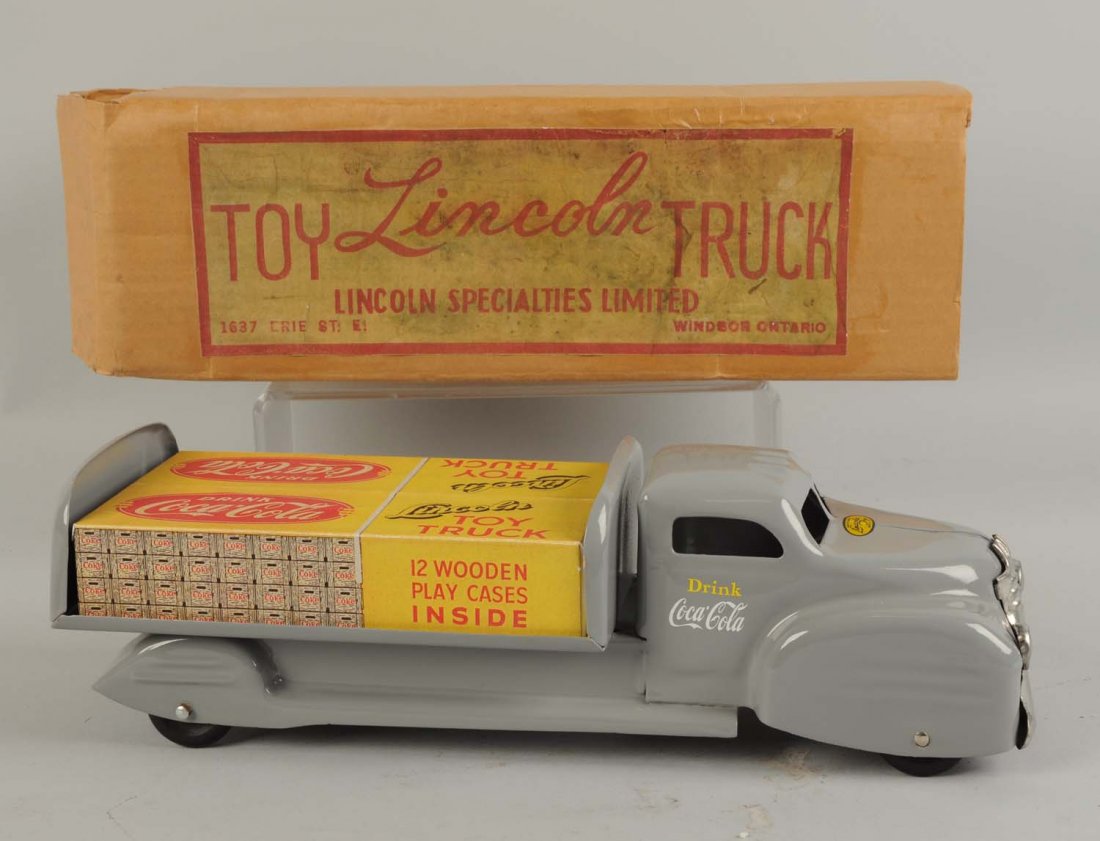 Reproduction Coca-Cola Lincoln Truck & Box.: Condition (Near Mint Plus). Size 15 - 1/2" L.