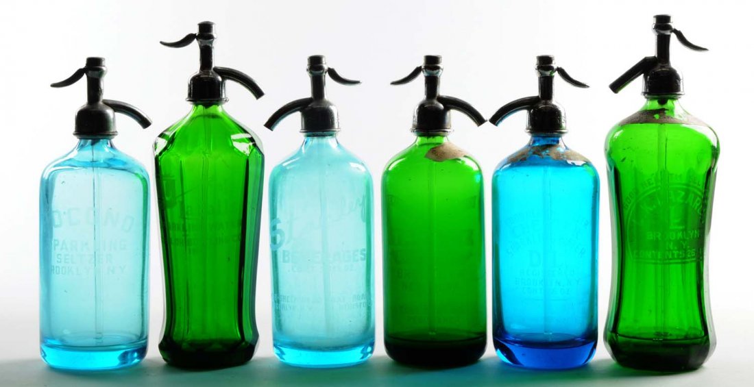 Lot of 6: Glass Seltzer Bottles.: Includes La Salle, Stanley, Pocono, L.K. Lazarus, Tay-Sty, and Chester. No noticeable chips or cracks. Condition (Excellent). Size Largest: 12 - 1/2" T.