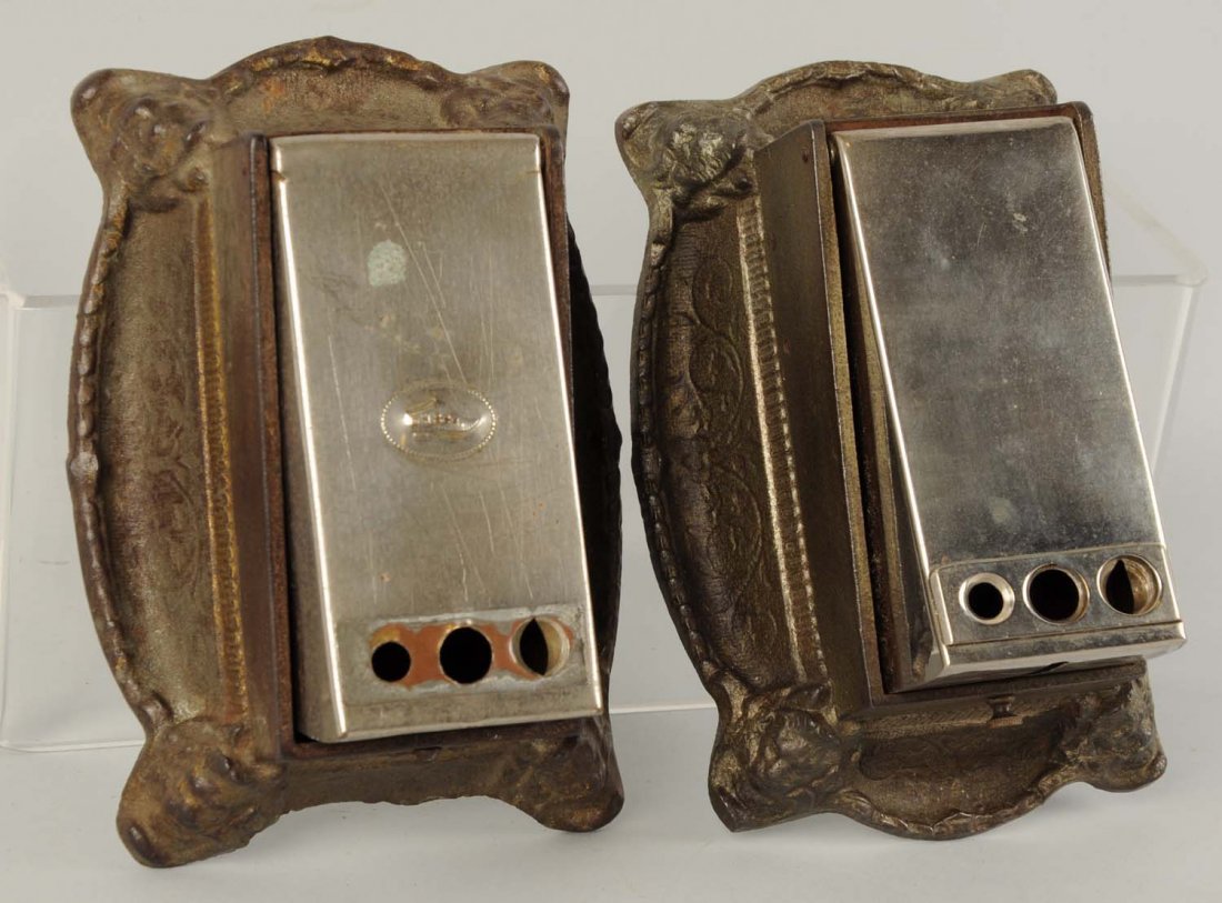 Lot of 2: Cigar Cutters.: Both table top examples. Working. Condition (Very Good). Size Each: 6 - 1/4" L.