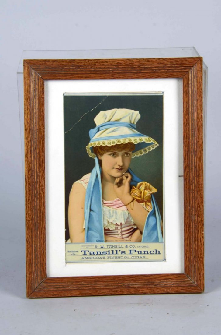 R.W. Tansill & Co. Of Chicago Lillian Russell Ad.: Matted in frame. Featuring Lillian Russell in "Our Girls" circa 1910. Condition (Excellent). Size 12-1/2" x 16-5/8"