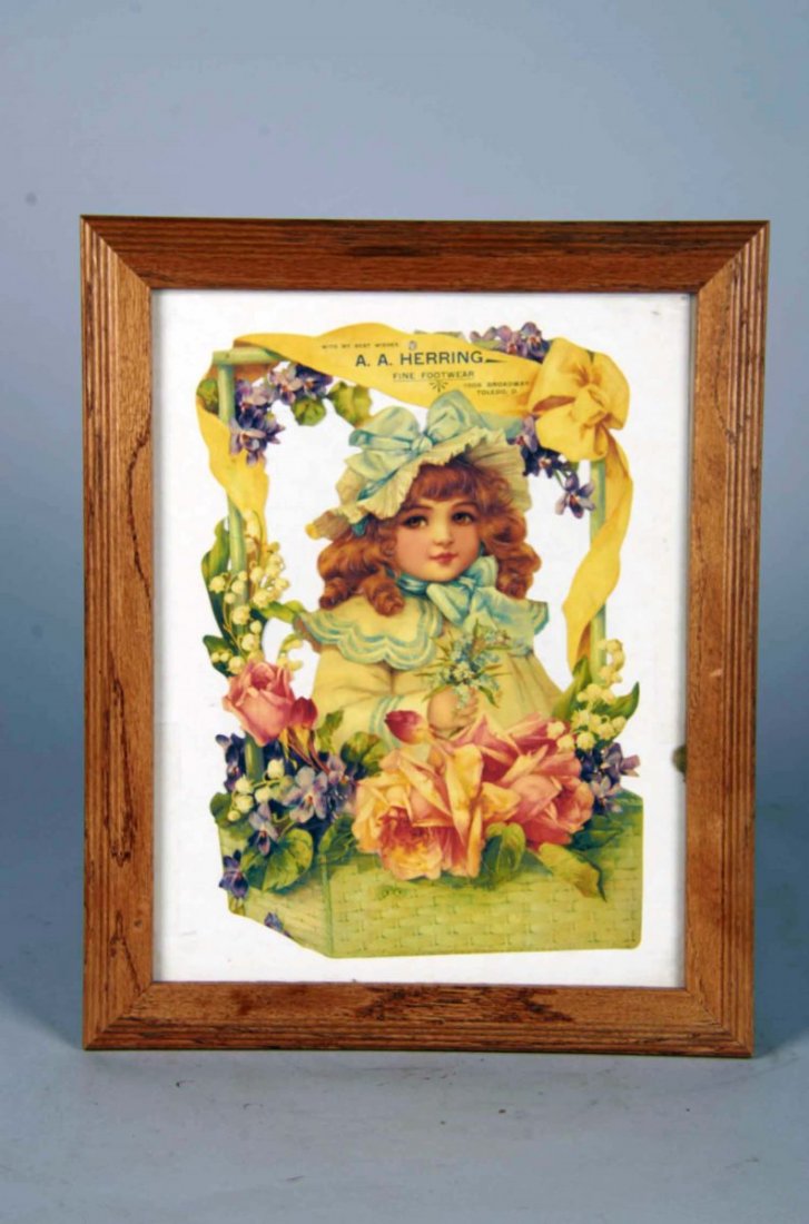 Lot Of 3 Advertisements:: Including 1 - Sonny Sugar Cones - 19" x 8", 1 - A.A. Herring Fine Footwear die-cut - 13-1/4" x 16-1/4" and 1 - Lyons Root Beer "So Good Here!", Laminated on pressboard - 7" x 16-5/8" Condition (Good).