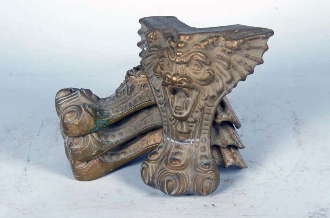 Lot Of 4: Slot Machine Brass Griffin Claw Feet: Reproduction Mills Brass Figural Griffin Face Claw Feet For Jackpot Dewey Upright Slot Machine. Heavy. Condition (Excellent). Size 9" tall