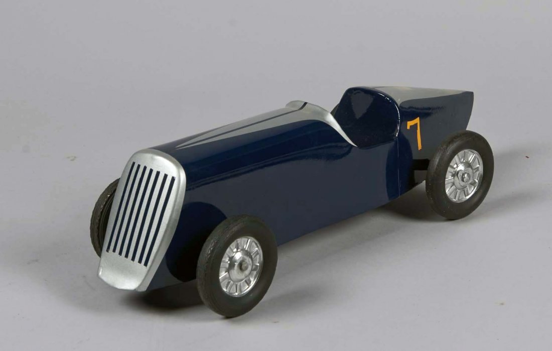 Pinewood Derby Car No. 7: Has Buddy L wheels. Condition (Excellent). Size 17" L.