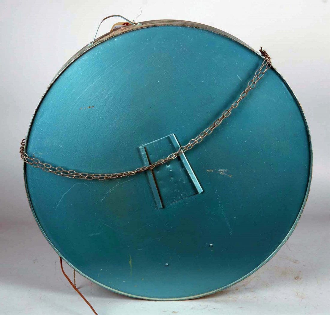 Large Electric Advertising Neon Clock: Clock is by the Electric Neon Clock Company of Cleveland Ohio, Model # APL-2. Clock motor works and green and red neon tubes light up. Condition (Excellent). Size 26” x 8”