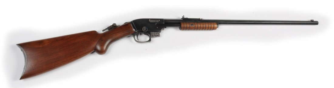 Savage Model 1903 Pump Action Rifle.**: Serial # 56.338 These rifles were manufactured from 1903 to 1922. Shoots all standard .22 ammunition. Features include 24" full octagon barrel, magazine fed (original), pistol grip plain walnut stock,