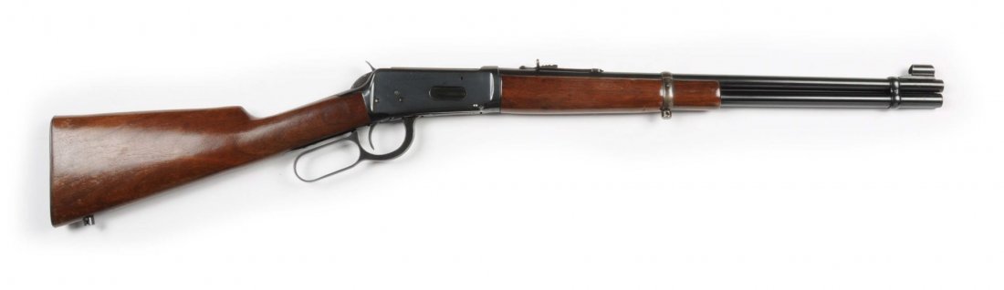High Condition Pre-64 Winchester Mod 94 Carbine**: Serial # 1607140 This carbine was manufactured in 1949 and is standard in all respects. Features a 20" round barrel, full magazine, hooded ramp front sight, sporting leaf rear sight, checkered steel s