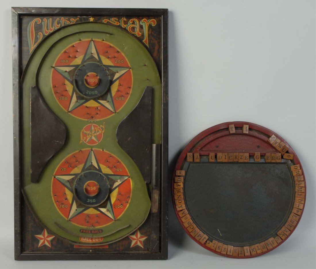 Lot of 2: Games.: Includes Lucky Star game and ABC game. Condition (Very Good). Size Largest: 23 - 1/4" x 14 - 1/4".