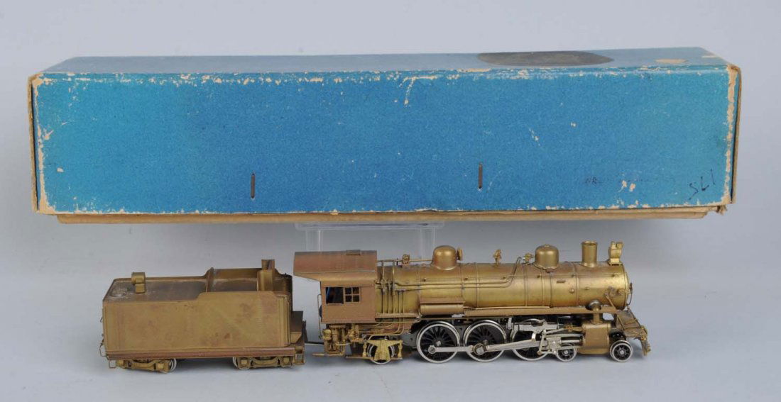 Brass 4 - 6 - 2 Pacific Steam Locomotive & Tender: Tender is missing the rear coupler, otherwise locomotive and tender are all complete and original, in excellent condition.