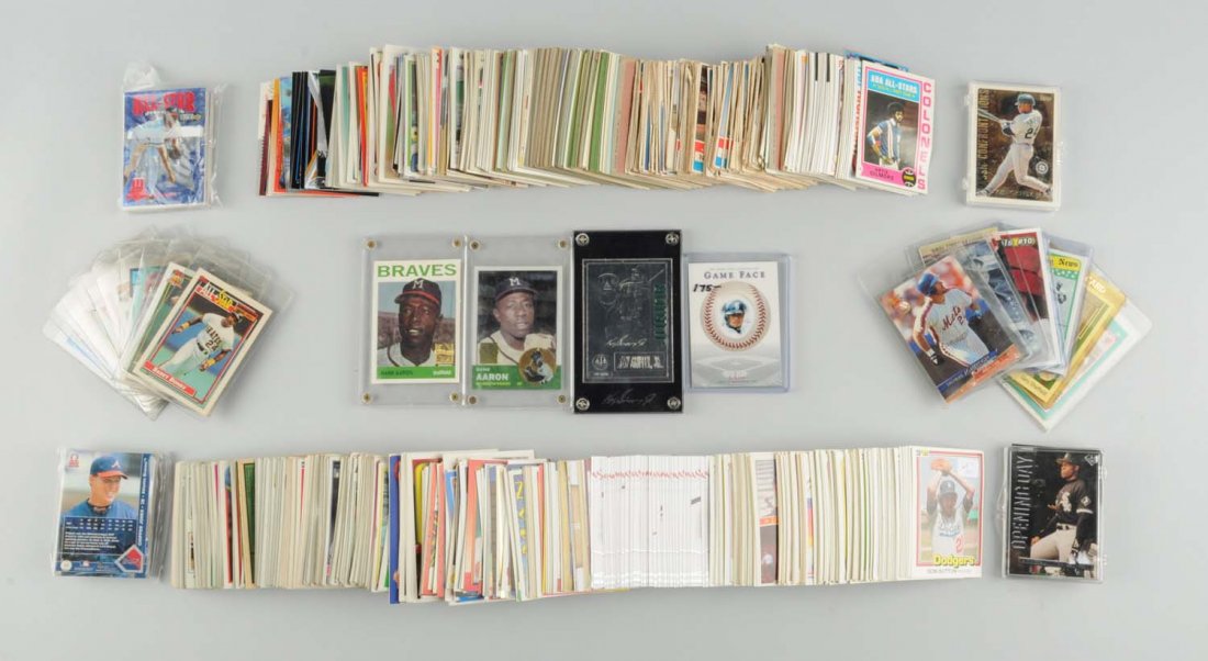 Large Misc Lot Of Over 500 Baseball cards.: 1970's - contemporary. There is a No. 168 2003 Upper deck Ichiro game face card, 1998 Ken Griffy Jr silver card .999 silver says "Jr" on the corner of the card with his stats on the back. Most of the 