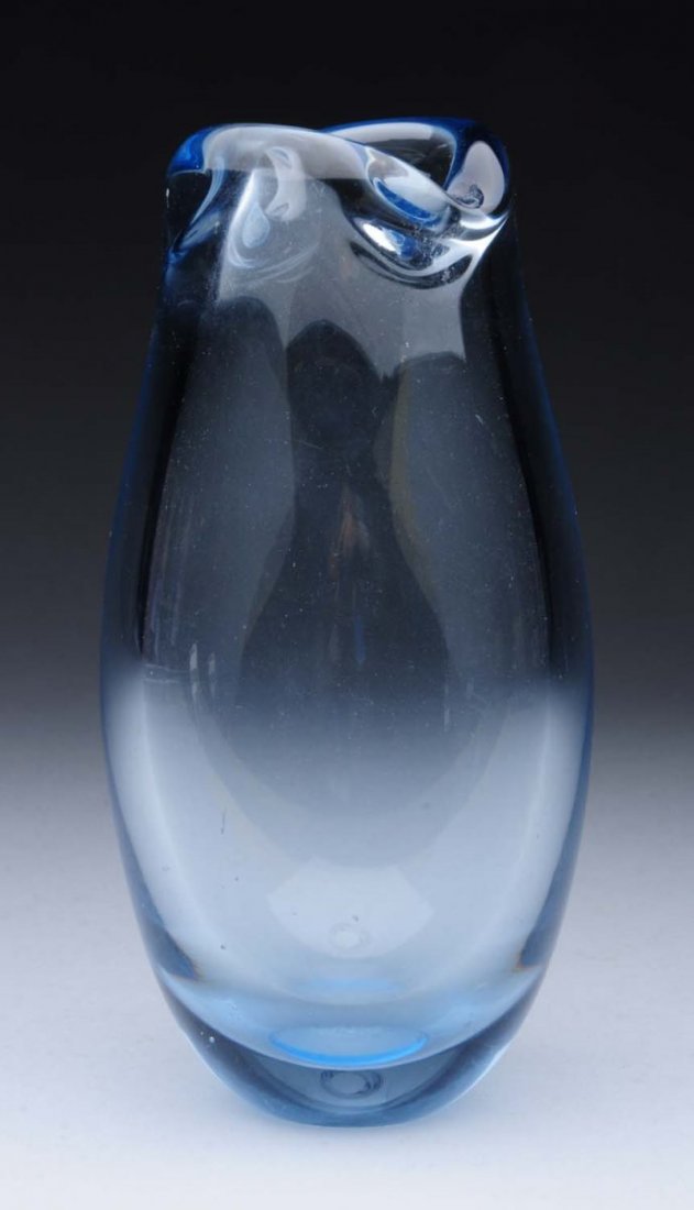 Holmegaard Vase.: Holmegaard vase by Peter Lutken in smoke grey circa 1960's. Danish #1955 Torskemund design. Condition (Excellent). Size 7" x 4".