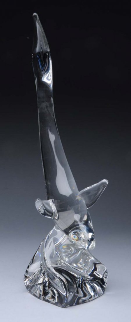 Daum Nancy Crystal Whale Figurine.: Daum Nancy Crystal Whale Figurine. Condition (Excellent). Size 15" T.