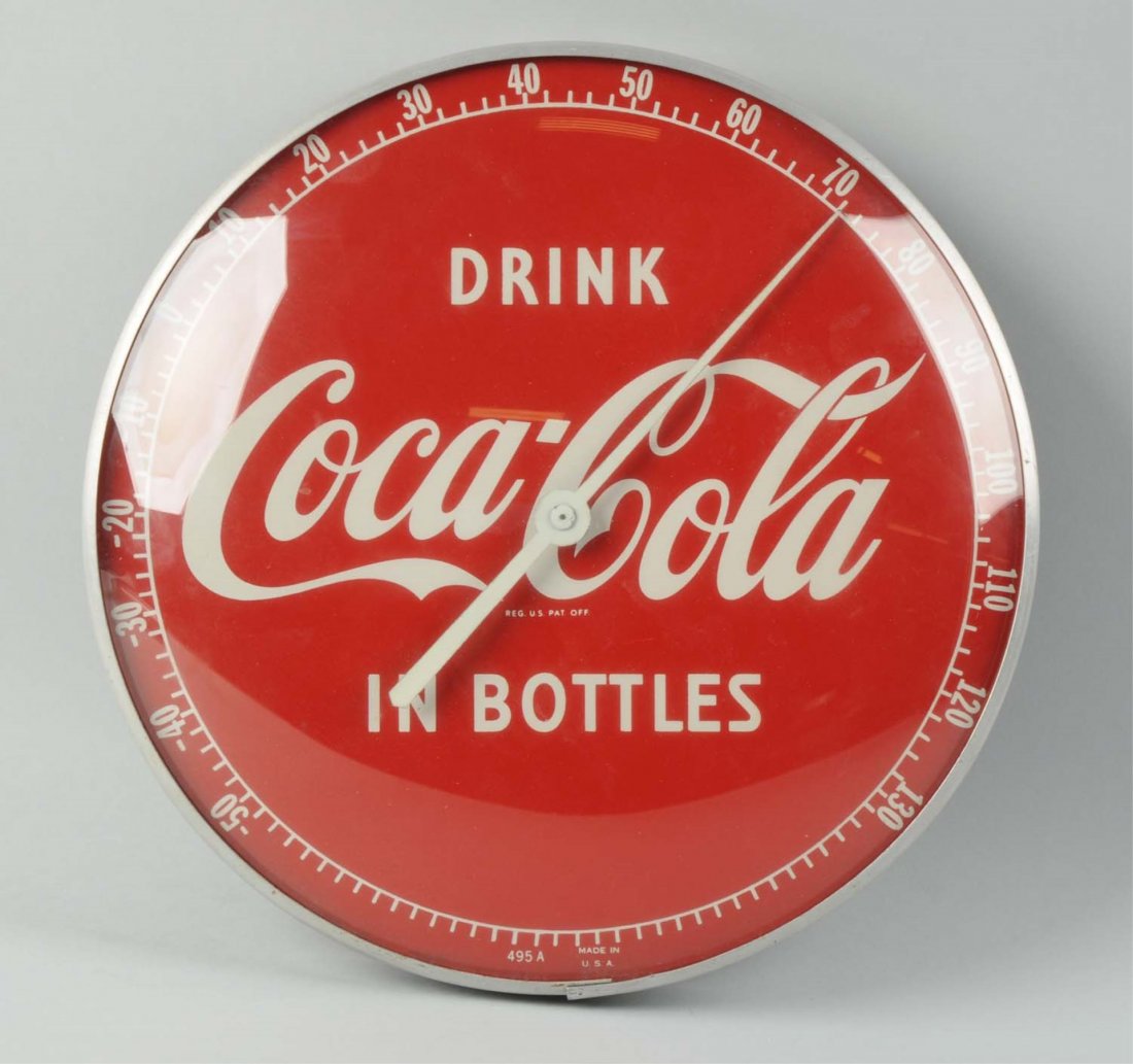 1960's Coca-Cola Dial Thermometer.: This 1960's era Coca-Cola thermometer is in great condition with little wear and no damage. Condition (Excellent). Size Diameter: 12".
