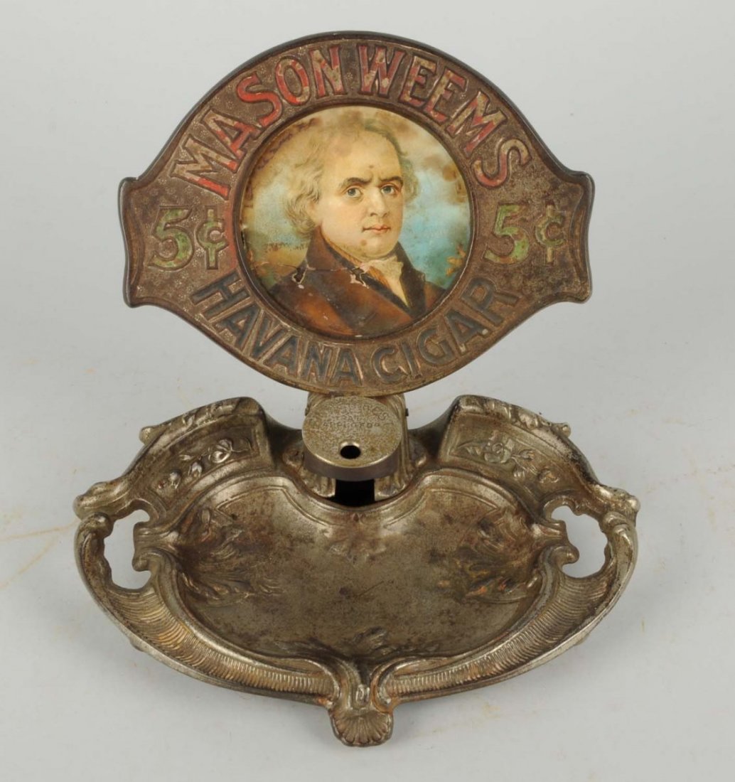 Mason Weems Advertising Cigar Cutter.: Heavy wear to upper part. Some rusting at spots. Condition (Very Good). Size 8 - 1/2" L.