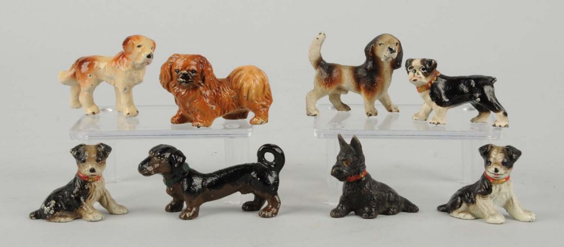 Lot Of 8: C.I. Dog Card Holders & Party Favors.: Includes: four card holders; four party favors, which includes rare beagle. Condition (Excellent). Size Largest: 1 - 1/2" T.