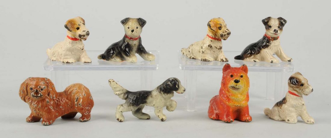 Lot Of 8: C.I. Dog Card Holders & Party Favors.: Includes : four card holders; four party favors. Condition (Very Good). Size Largest: 1 - 1/2" T.