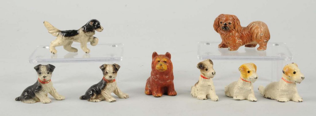 Lot Of 8: C.I. Dog Card Holders & Party Favors.: Includes: four card holders; four party favors. Condition (Very Good). Size Largest: 1 - 1/2" T.