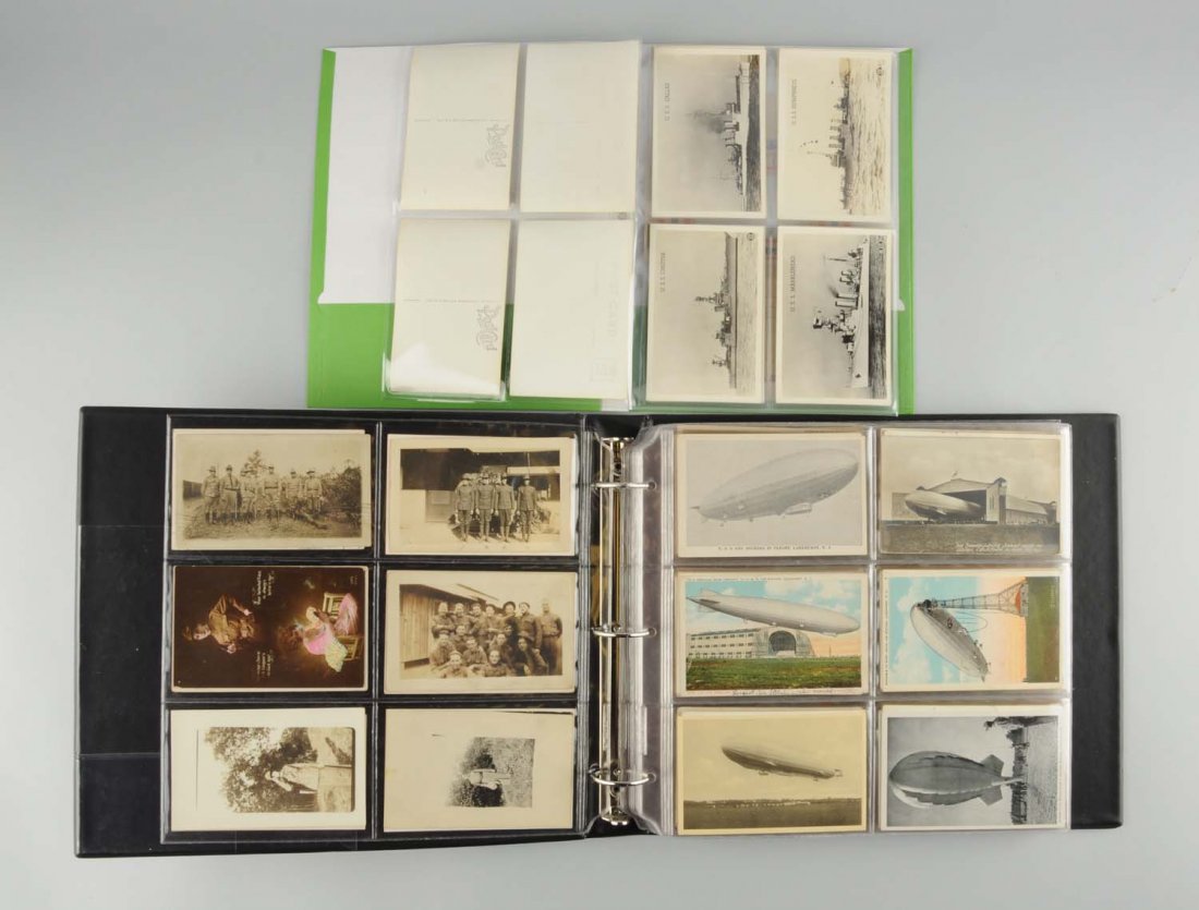 Lot of 275 Plus Military Related Postcards.: This lot includes postcards with subjects such as military aviation, naval ships, humorous military cartoon, patriotic and others. Condition (Very Good).