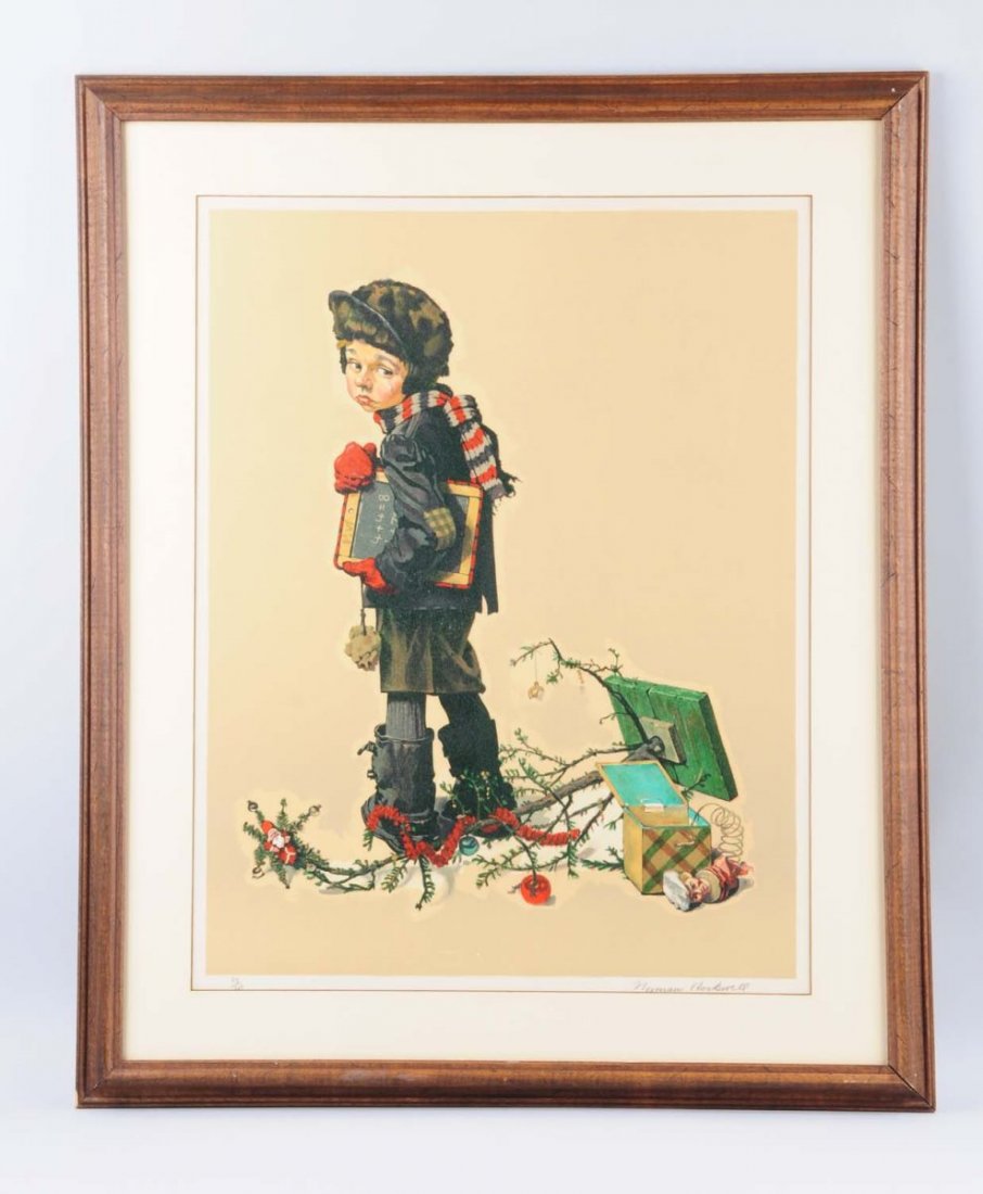 Norman Rockwell Lithograph.: 26" x 20". Pencil signed and numbered. Size 35 -1/2" x 29".