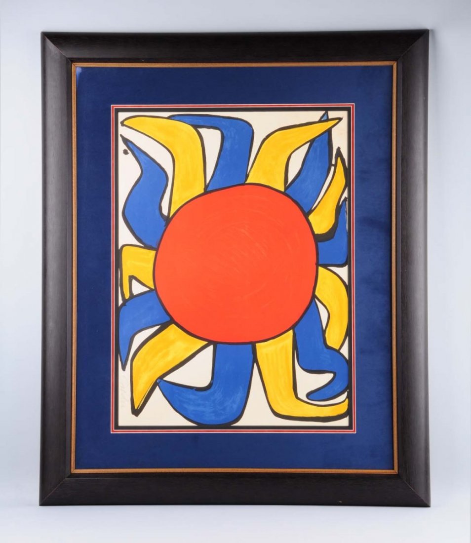Alexander Calder Lithograph.: 21-1/2" x 29-1/2". Signed and numbered in pencil. Size 44 -1/2" x 36 -1/4".