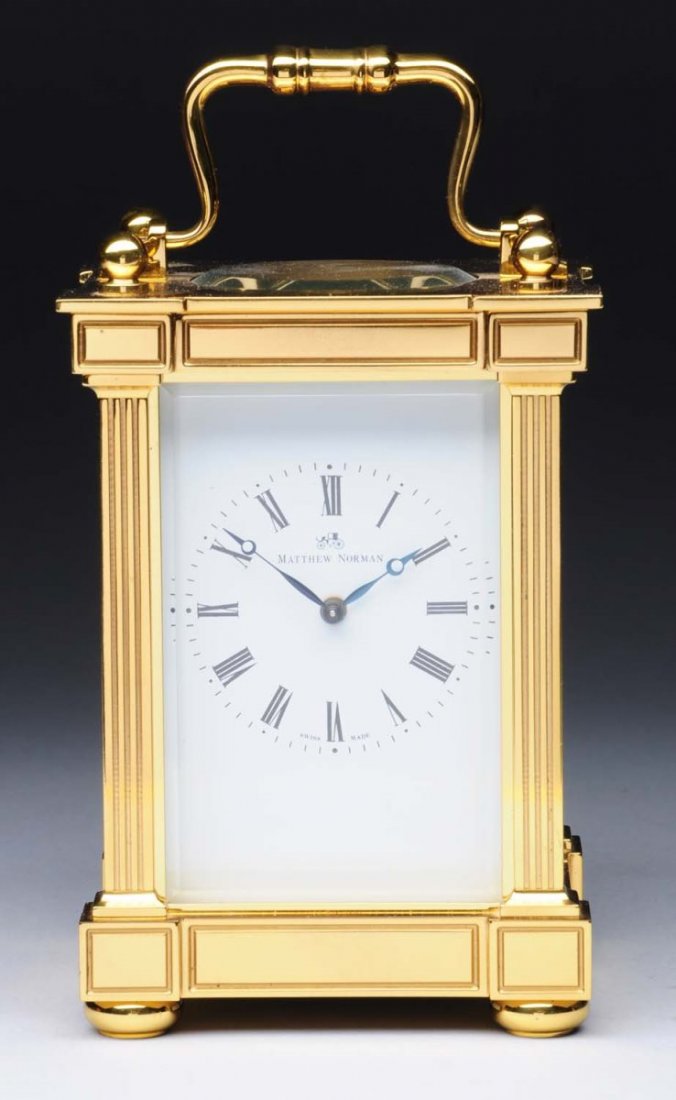 Matthew Norman Carriage Clock With Case.: This clock is in fantastic condition and includes its original case. Wonderful example. Condition (Near Mint). Size 8" x 6" x 4 - 1/2".