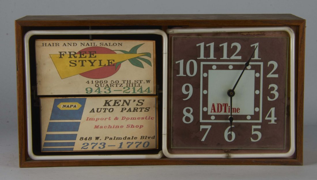 ADT Time Advertising Neon Flip Clock