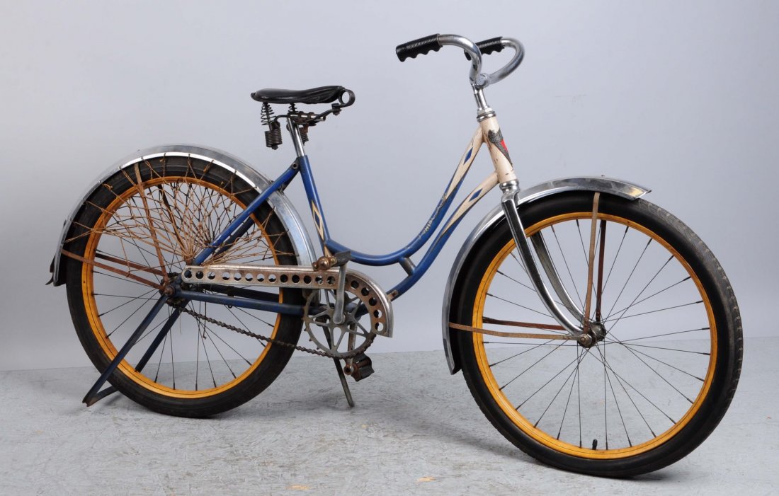 Iver Johnson Camp Fire Girl Bicycle.: 1920s. Very Rare all original Iver Johnson Camp Fire Girl bicycle with 24” tires and chrome fenders an untouched example. Condition (Excellent).