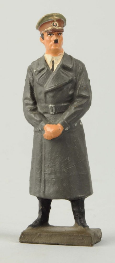 Lineol 7cm Adolph Hitler.: Standing in rain coat. Condition (Excellent).
