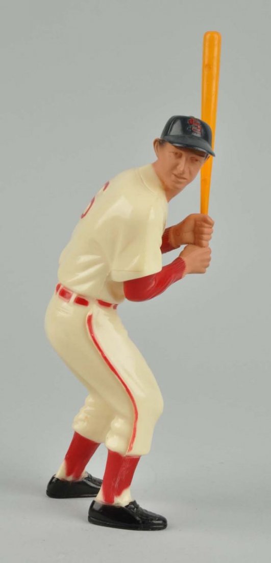 Hartland Plastic Stan Musial Baseball Figure.: Shows standing in left handed batting pose in his Saint Louis Cardinals uniform with hat. Figure marked "Hartland Plastics, Inc." behind left shoulder. Some minor nicking and wear to face and neck, br