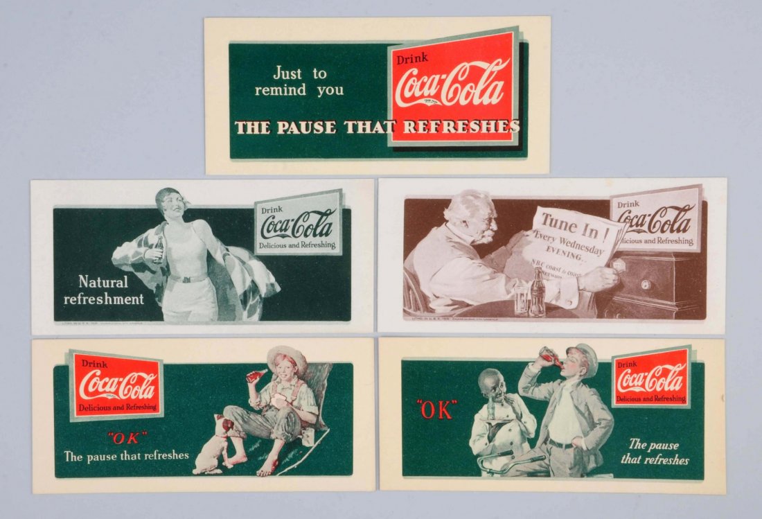 Lot of 5: 1930s Coca-Cola Blotters. (1 of 1)