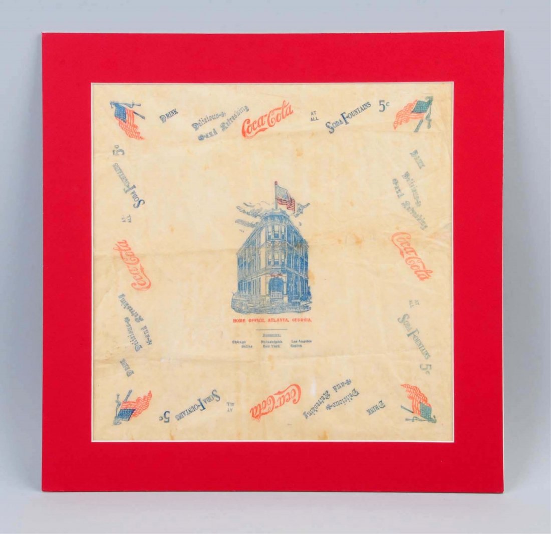 Very Early Coca-Cola Rice Paper Napkin. (1 of 2)