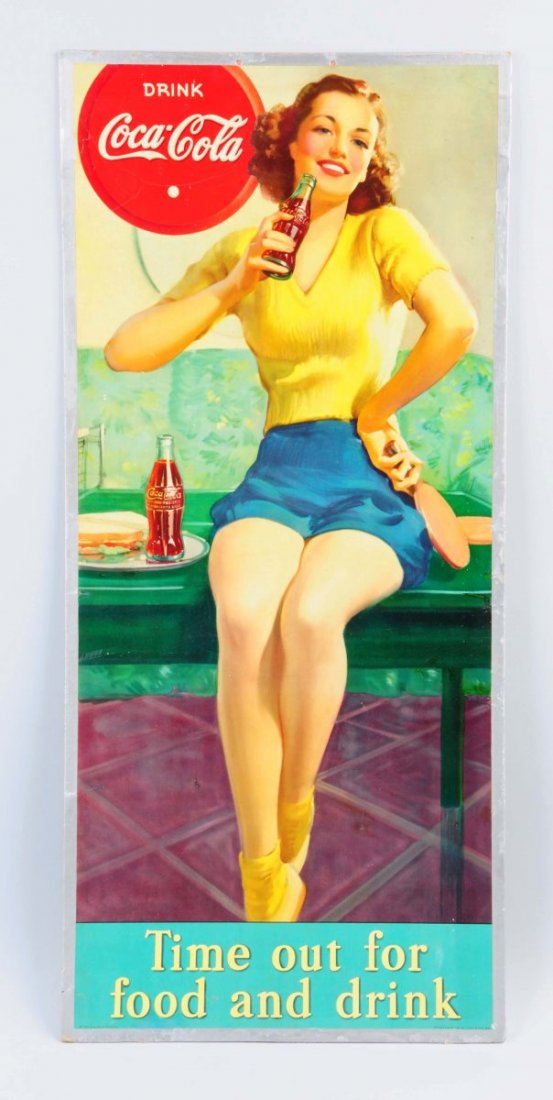 1938 Coca - Cola Cardboard Poster. (1 of 2)