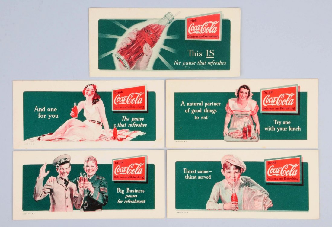 Lot Of 5: 1932-1934 Coca-Cola Ink Blotters. (1 of 1)