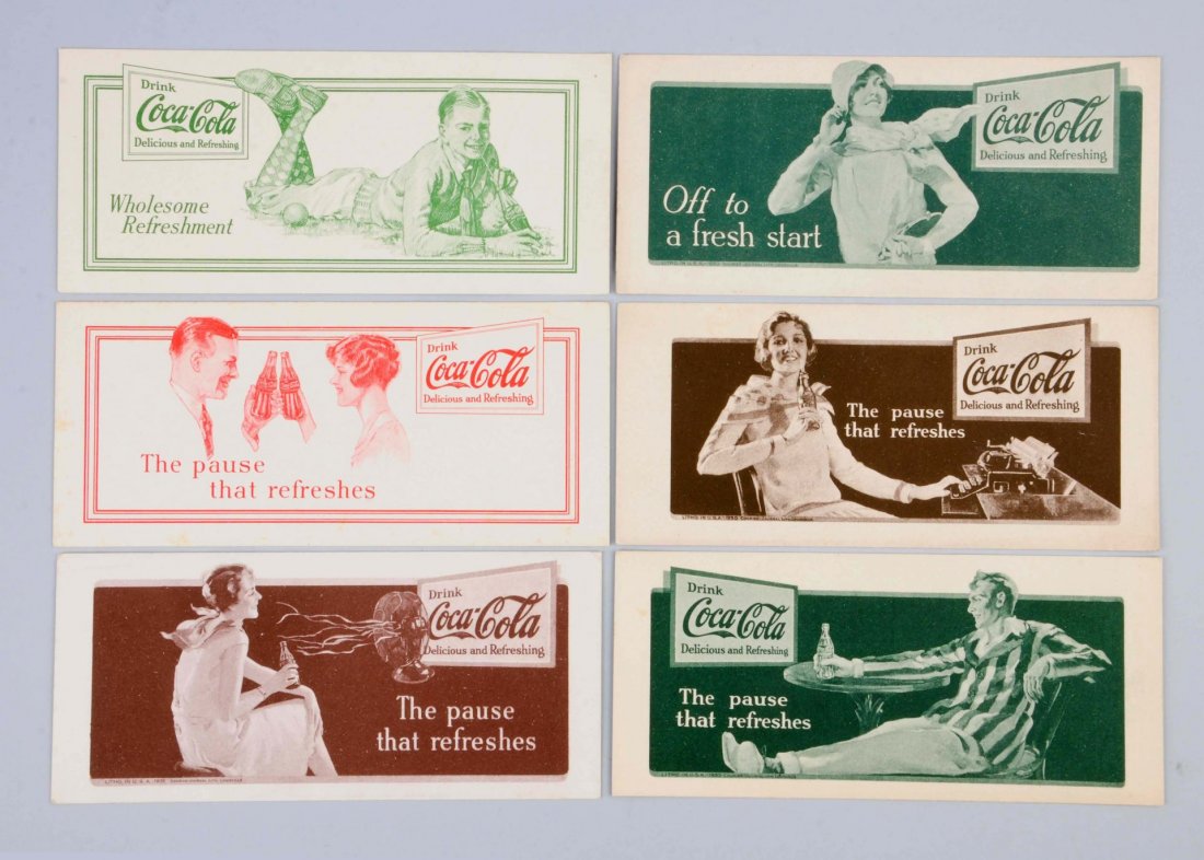 Lot Of 6: 1929-31 Assorted Coca-Cola Ink Blotters. (1 of 1)