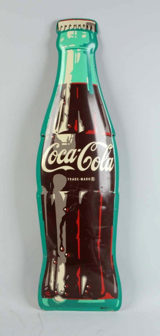 1950's Coca - Cola Tin Bottle Sign. (1 of 1)