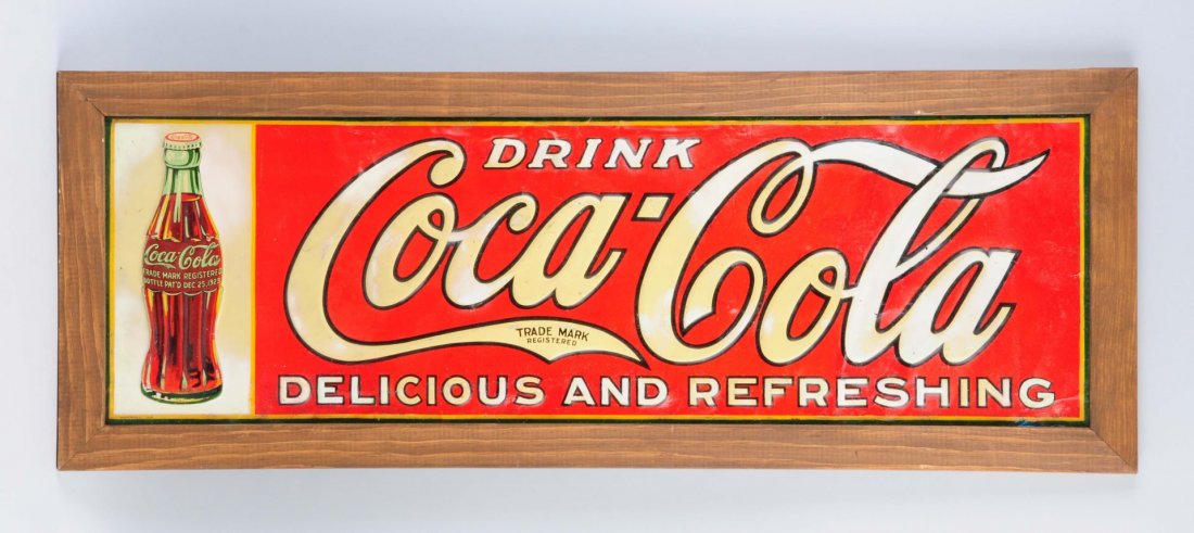 Framed Tin Coca - Cola Sign. (1 of 1)