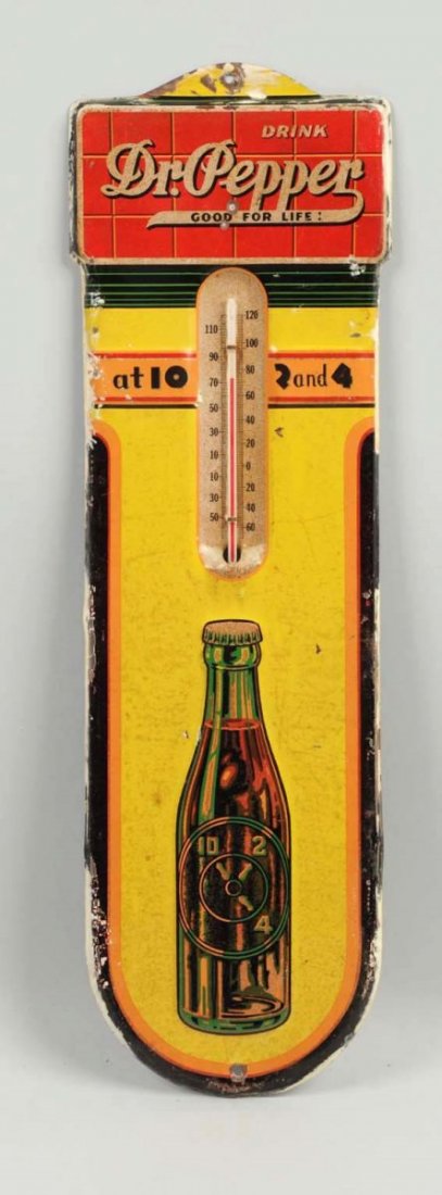 Dr. Pepper 10-2-4 Tin Thermometer. (1 of 1)