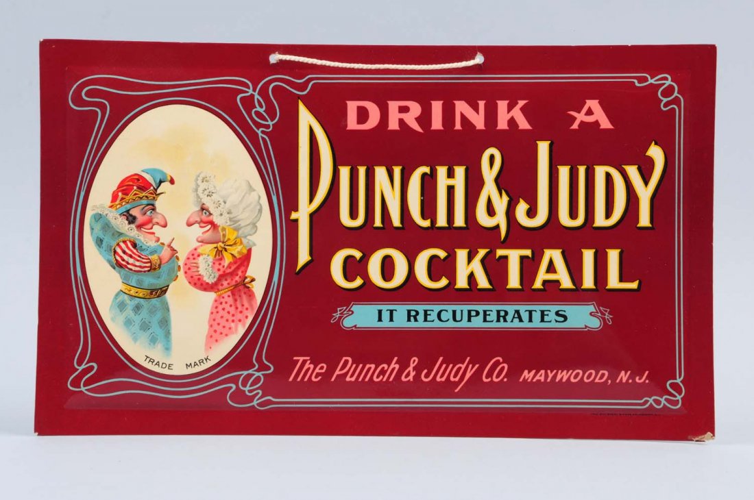 Circa 1910 Punch & Judy Celluloid Sign. (1 of 2)