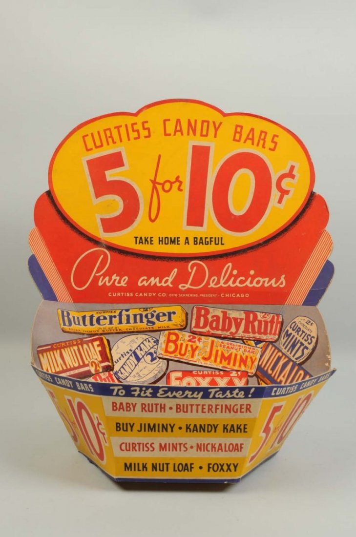 Curtiss Candy Cardboard Display Basket. (1 of 2)