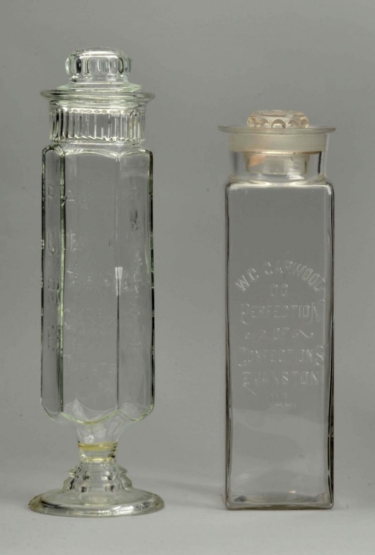 Lot Of 2: Glass Advertising Candy Jars. (1 of 3)